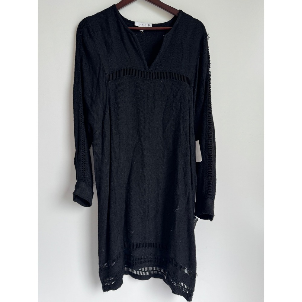 IRO Thymi Black Distressed Ladder Stitch Mini Dress Indie Sleaze Festival 34 /2